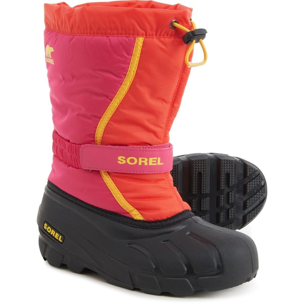 NWT Sorel Big Boys and Girls Flurry Snow Boots - Waterproof,Insulated pink 266sn - Picture 1 of 6
